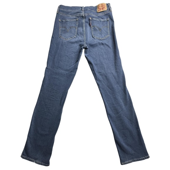 Levi's 314 Shaping Straight Jeans Womens 28 Blue Stretch W28 L32 Distressed - Picture 1 of 16